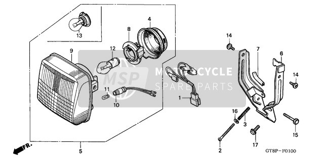 Honda PK50M 1993 Headlight for a 1993 Honda PK50M